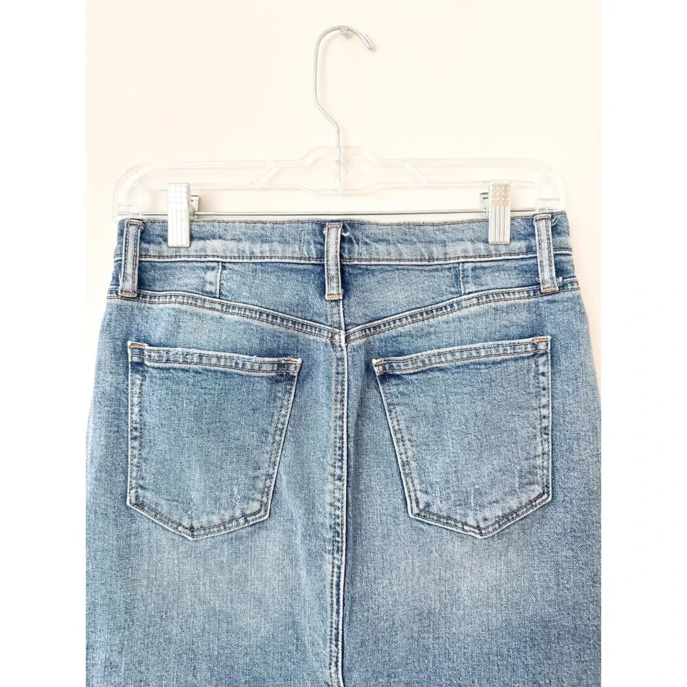 Y2K Silver Jeans Denim Skirt SZ 28 Low Rise 2000s Indie Sleaze Coquette Festival